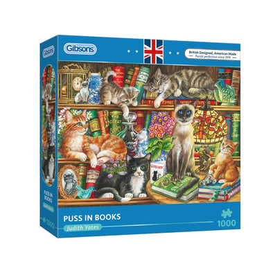 Gibsons Puss In Books 1000 Piece Puzzle