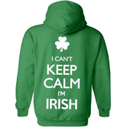 I Can't Keep Calm I'M Irish Green w/White Hoodie Sweatshirt product image with Irish