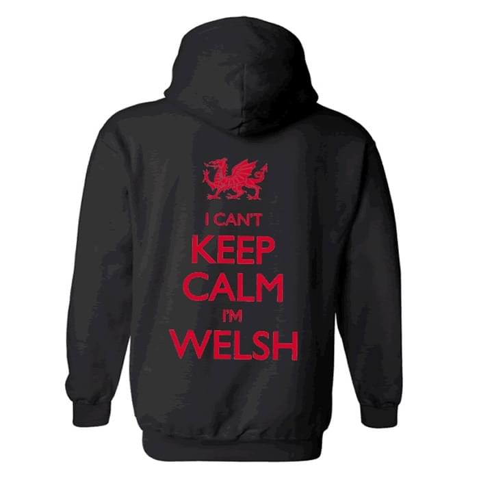 Can't Keep Calm I'm Welsh Black w/Red Sweatshirt Size S product image