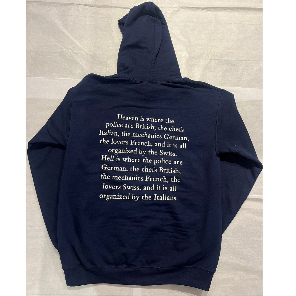 Gildan Heaven & Hell Cotton Pullover Hooded Sweatshirts Navy