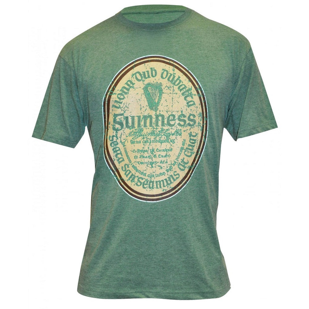 Guinness Green Distressed Gaelic Label T-Shirt - M T-Shirt product image