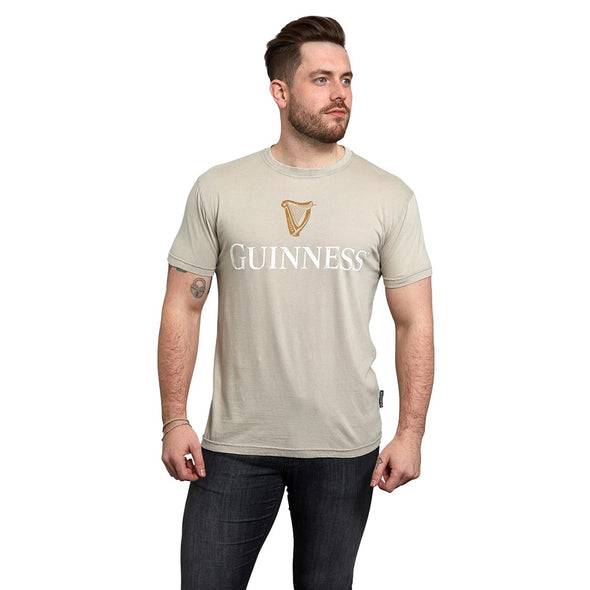 Guinness Premium Trademark Label Beige T-Shirt - XL