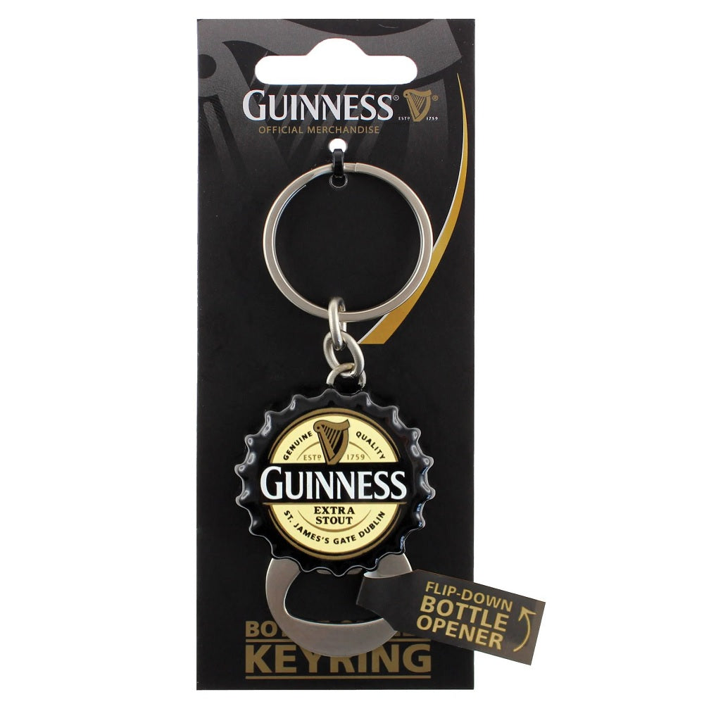 Guinness Bottle Opener Keyring - 3D Cap Flip Down