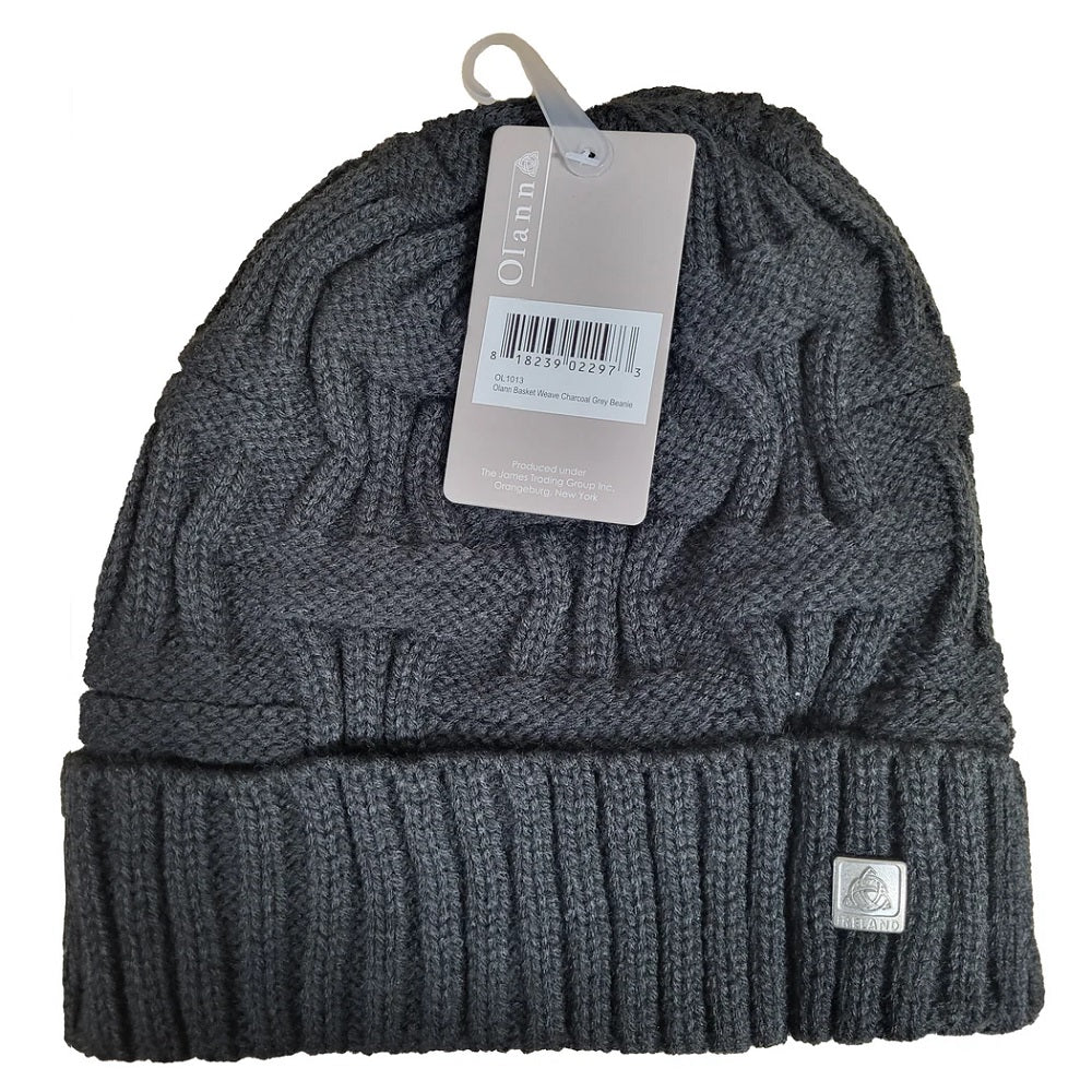 Guinness Olann Basket Weave Beanie - Charcoal Grey