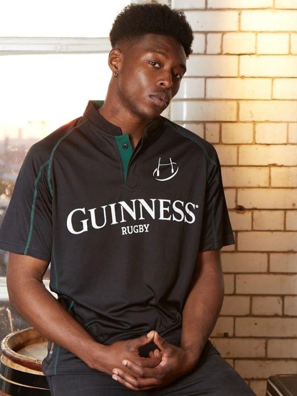 Guinness Black and Green Short Sleeve Rugby Jersey