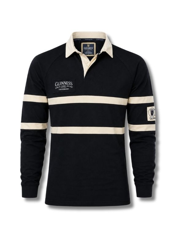 Guinness Black and Cream Traditional Rugby Jersey Size Large product image