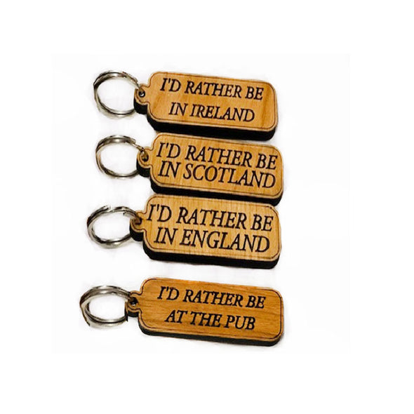 Gone with the Grain I'd Rather be Keychain