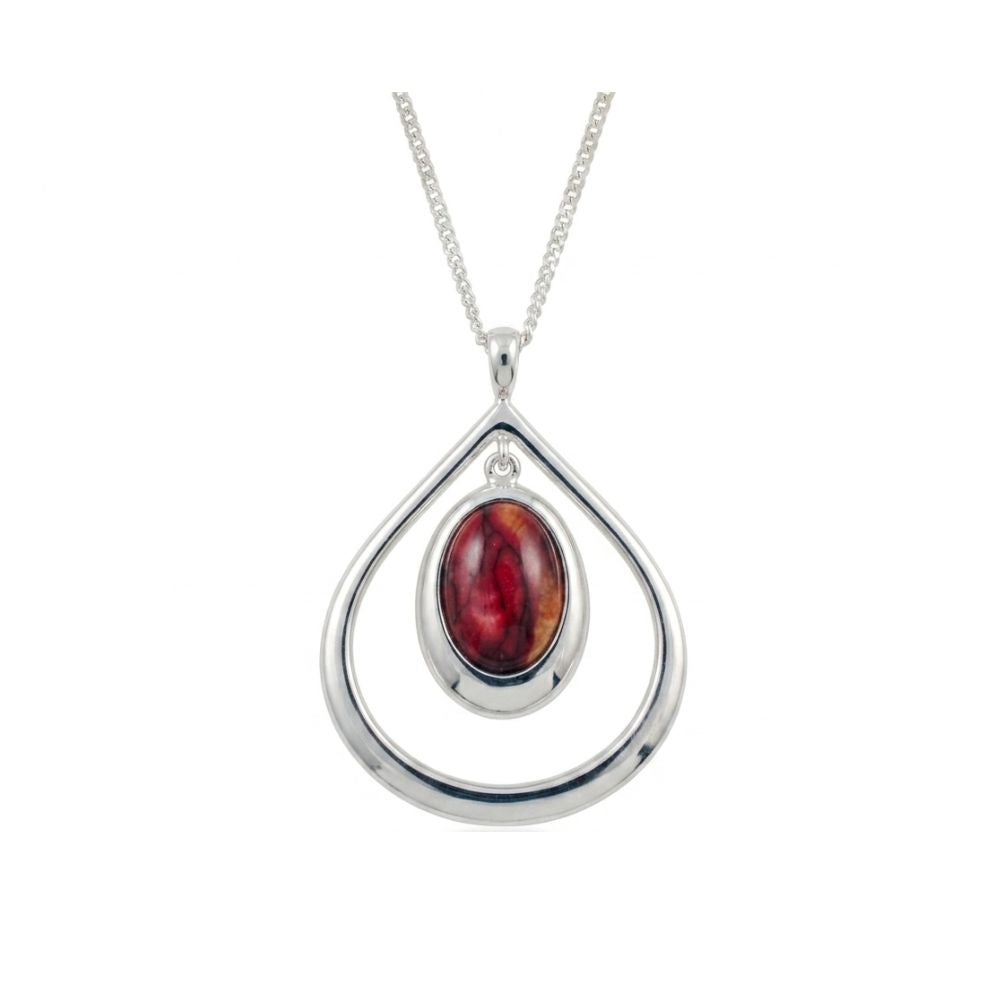 Charles Buyers Open Tear Drop Silver Plated Pendant (HP41)