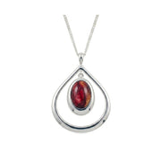 Heathergems Open Tear Drop Silver Plated Pendant (HP41) Plate product image
