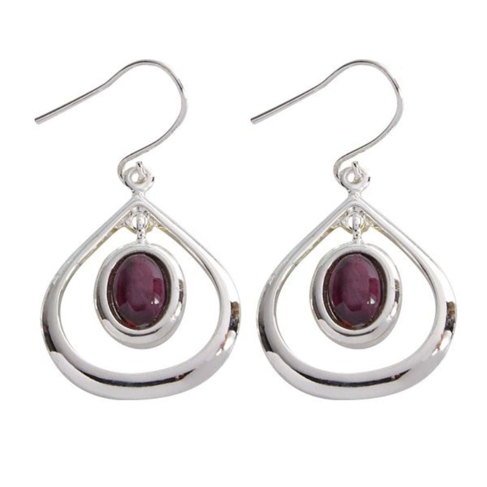 Charles Buyers Tearlach Silver Plated Heathergem Drop Earrings.