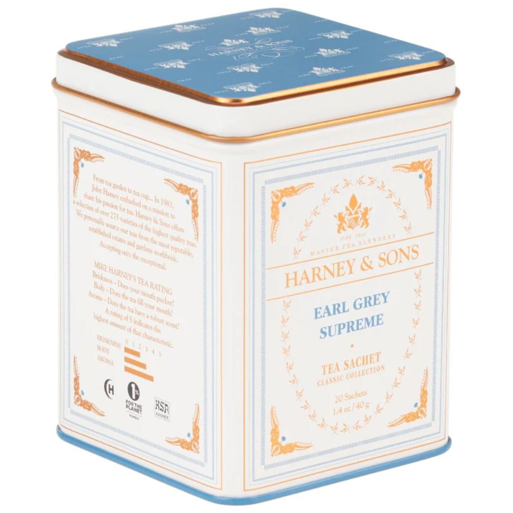 Harney & Sons Earl Grey Supreme Classic Tea Tin 20 Sachets