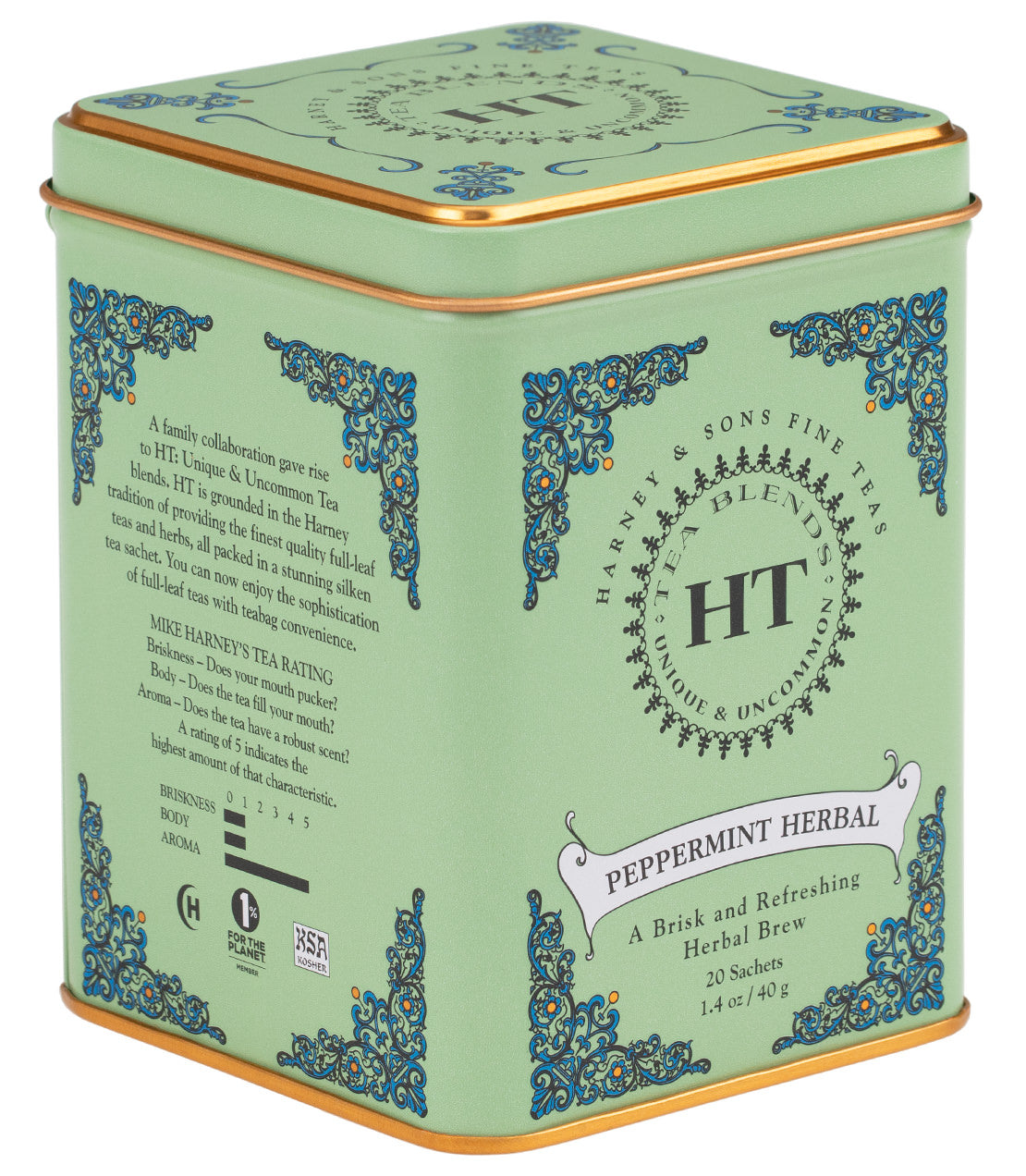 Harney & Sons Herbal Tea, HT Peppermint, 20 Sachets 40g Tin