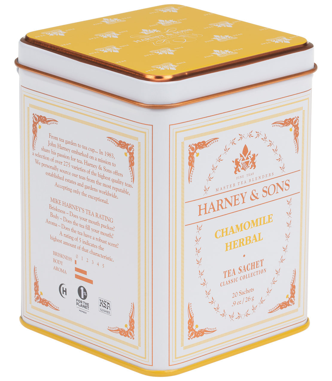 Harney & Sons Herbal Tea, Chamomile, 20 Tea Bags Tin