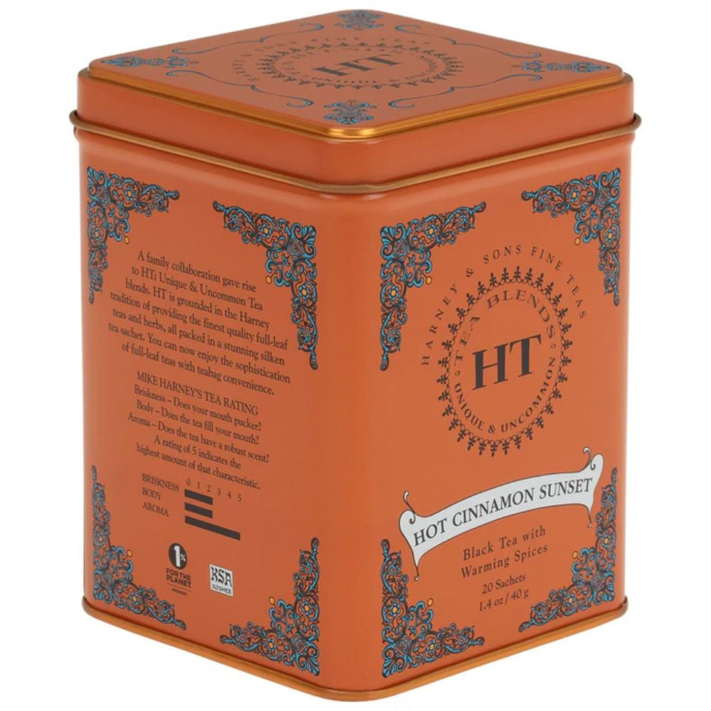 Harney & Sons Hot Cinnamon Sunset Tea Tin 20 Sachets