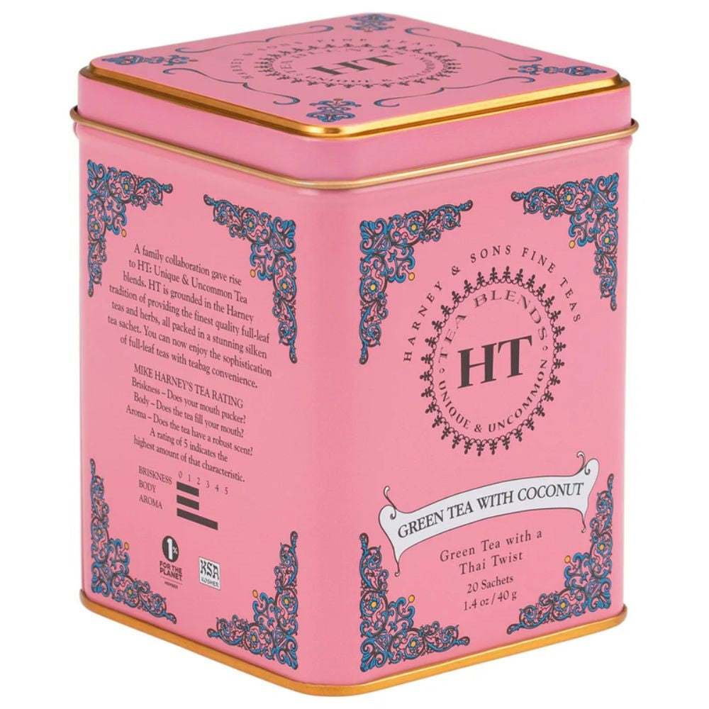 Harney & Sons Green Tea with Coconut HT Tea Tin 20 Sachets