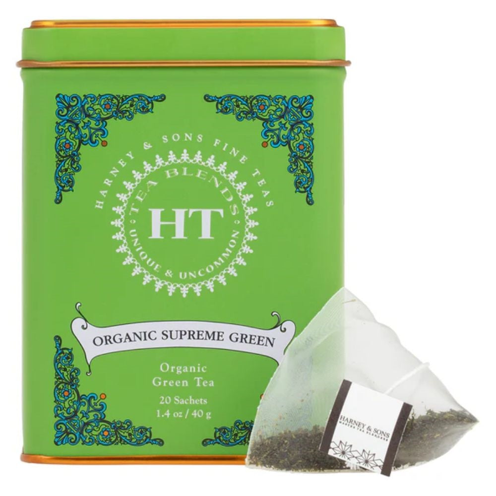 Harney & Sons Organic Supreme Green HT Tea Tin 20 Sachets
