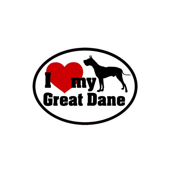 Innovative Ideas Great Dane Non-Reflective Oval Decals Sticker
