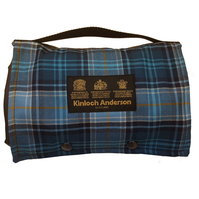 The Kinloch Anderson Picnic Rug in Blue Loch Tartan with Wax Waterproof Backing product image with Tartan, Wax