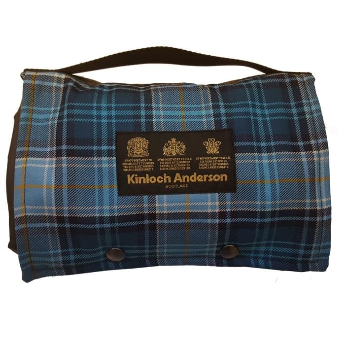 The Kinloch Anderson Picnic Rug in Blue Loch Tartan with Wax Waterproof Backing product image with Tartan, Wax