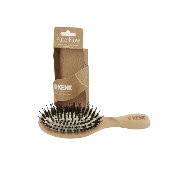Kent-Pure Flow Vented Oval Cushion Bristle Nylon Mix Hairbrush