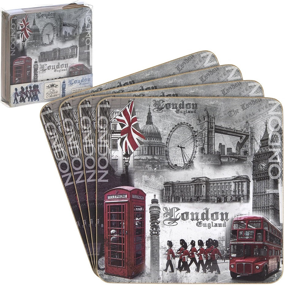Lesser & Pavey The Leonardo Collection London England Coaster Set of 4 White Coaster product image with London