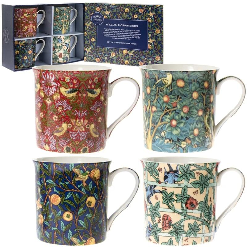 Lesser & Pavey William Morris Mugs Set Of 4