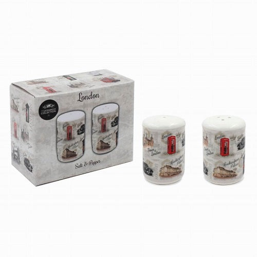 Vintage London Salt & Pepper Shakers Pots Set