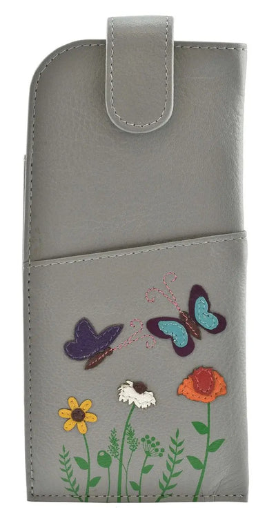 Mala Leather Sophia Glasses Case In Grey
