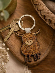 Mala Leather Bella Highland Cow Keyring product image with Highland, Cow