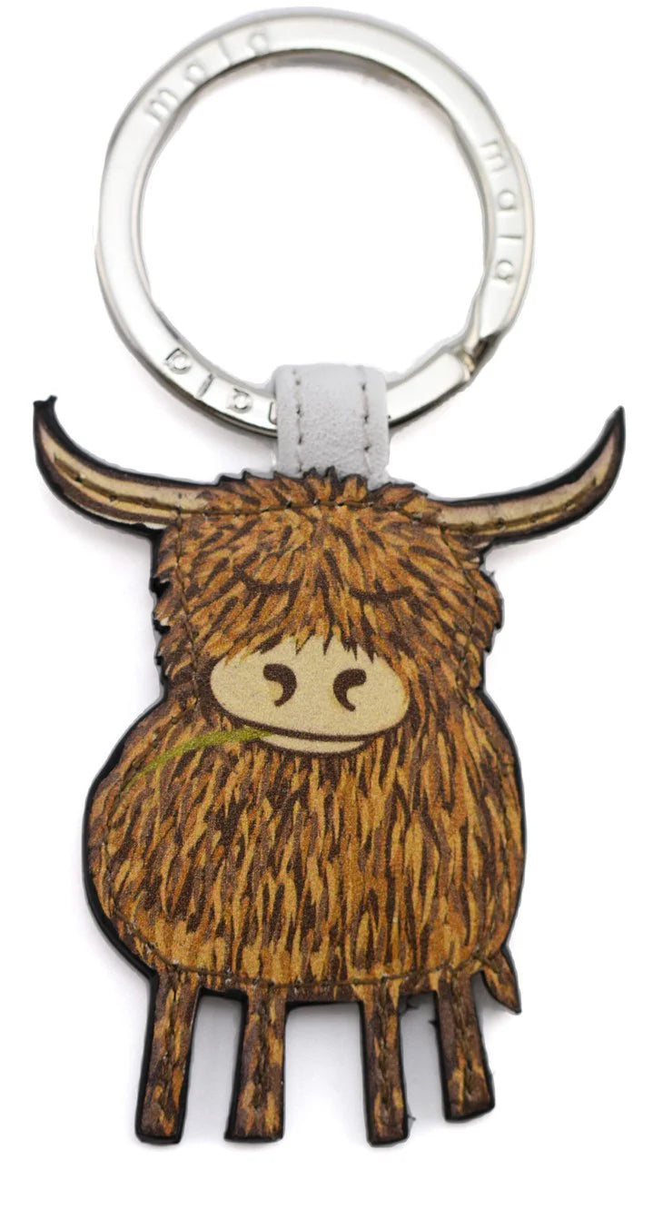 Mala Leather Bella Highland Cow Keyring