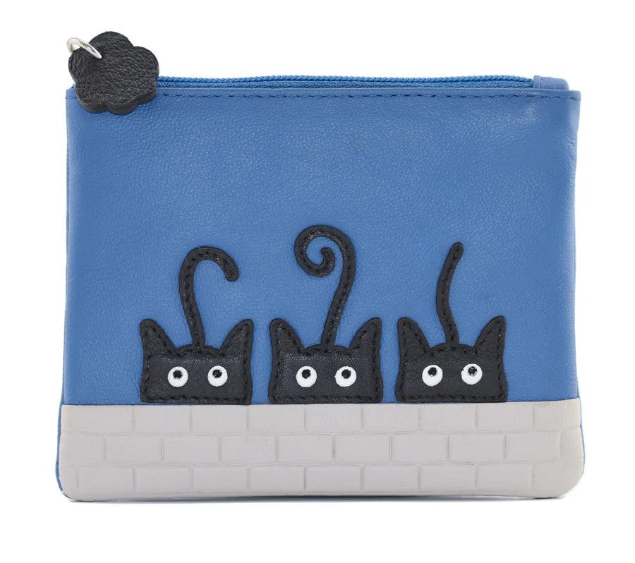 Mala Leather Peek A Boo Cats Leather Coin Purse