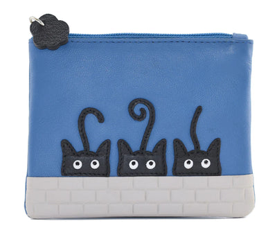 Mala Leather Peek A Boo Cats Leather Coin Purse