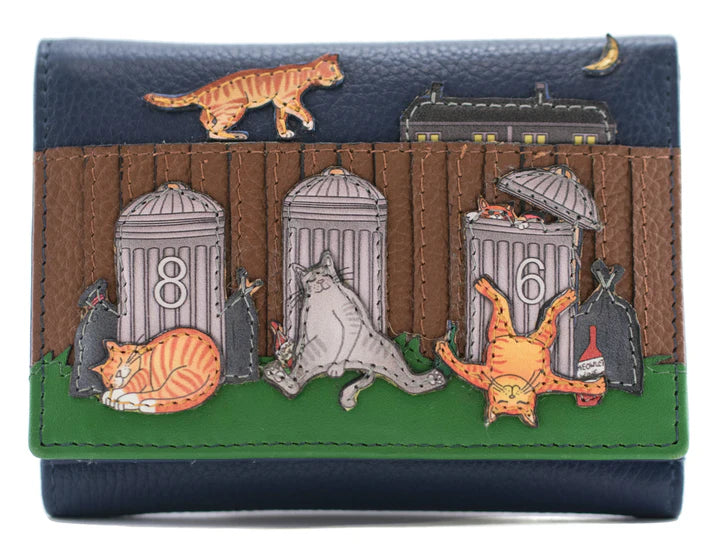Mala Leather Alley Cats Leather Tri Fold Purse