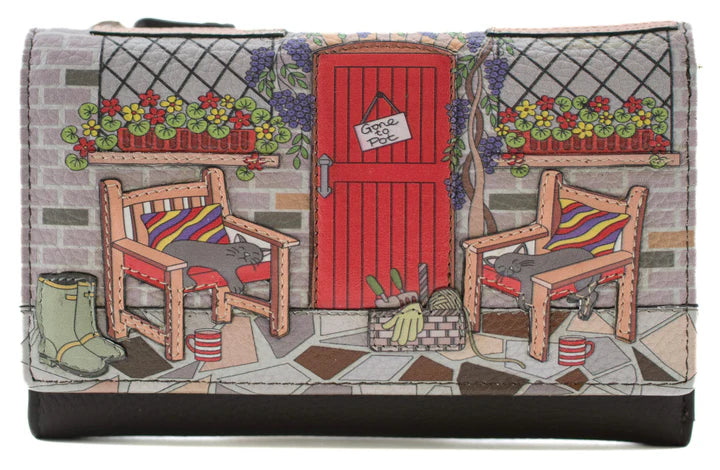 Mala Leather Gone To Pot Large Leather Tri Fold Purse