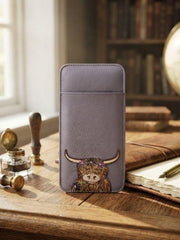 Mala Leather Bella with Flowers Glasses Case Lilac