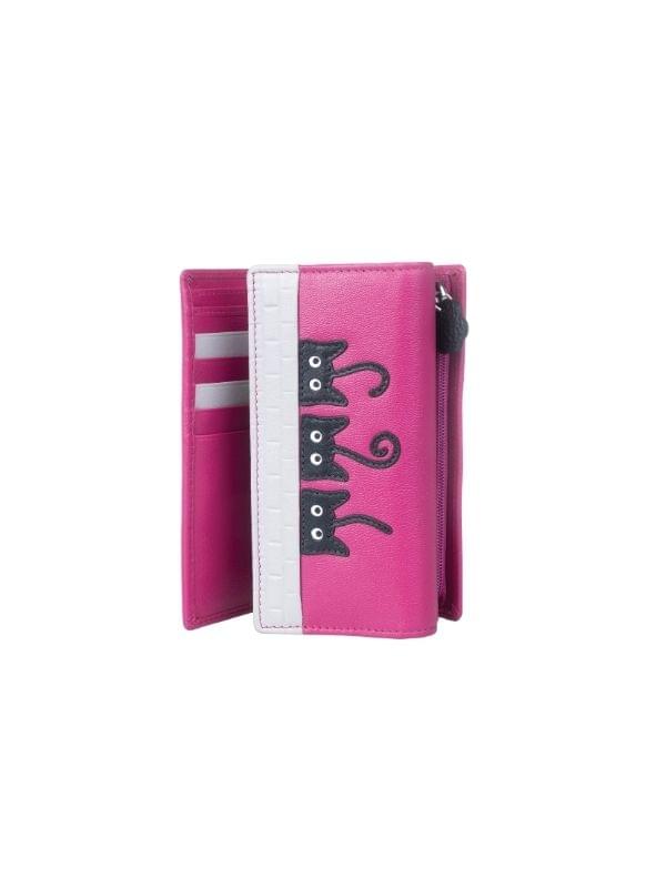 Mala Leather Peek a Boo Lge Tri Fold Pink
