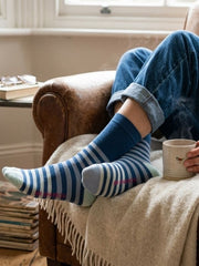 Mr Sparrow Tonal Stripes Blue Socks product image
