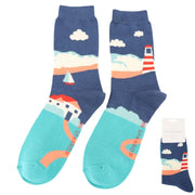 Mr Sparrow Seascape Navy Socks Cap product image