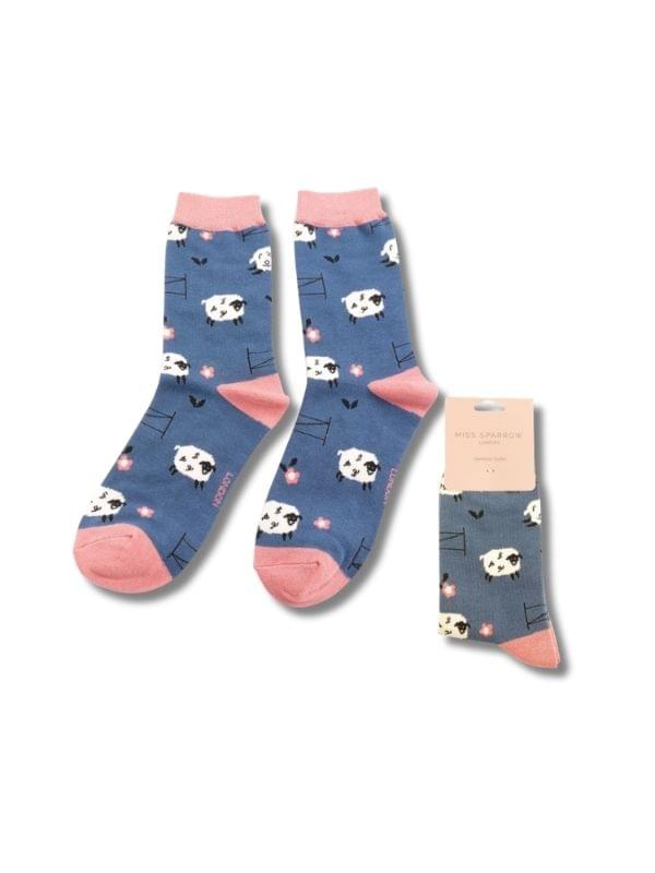 Jumping Sheep Navy Socks