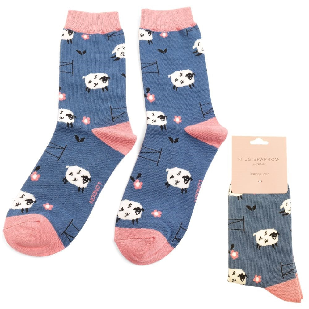 Jumping Sheep Navy Socks