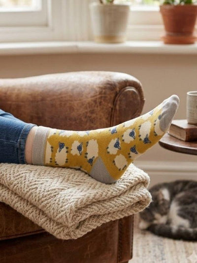 Happy Sheep Socks Yellow Socks