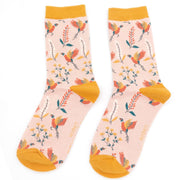 Pheasants & Flowers Socks Dusky Pink product image