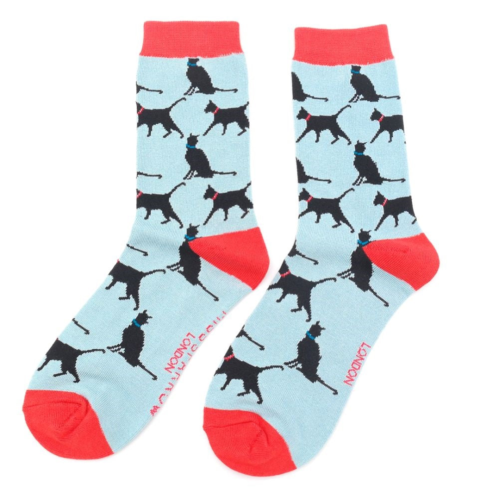 Lucky Cats Socks Powder Blue