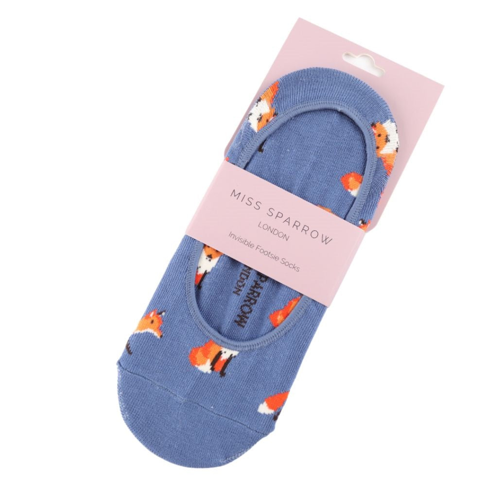 Foxes Invisible Footsie Socks Denim