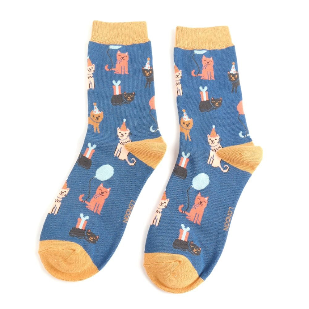 Party Cats Socks Navy