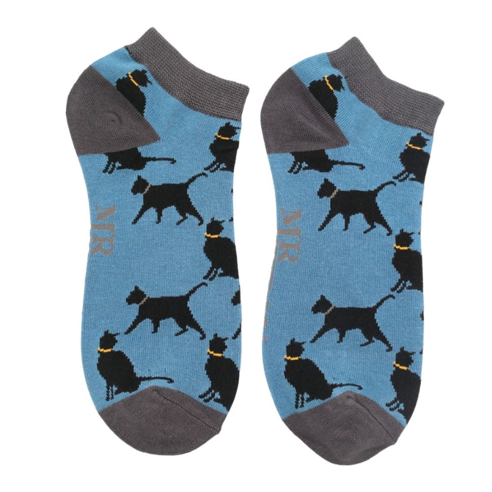 Men's Lucky Cats Trainer Socks Denim