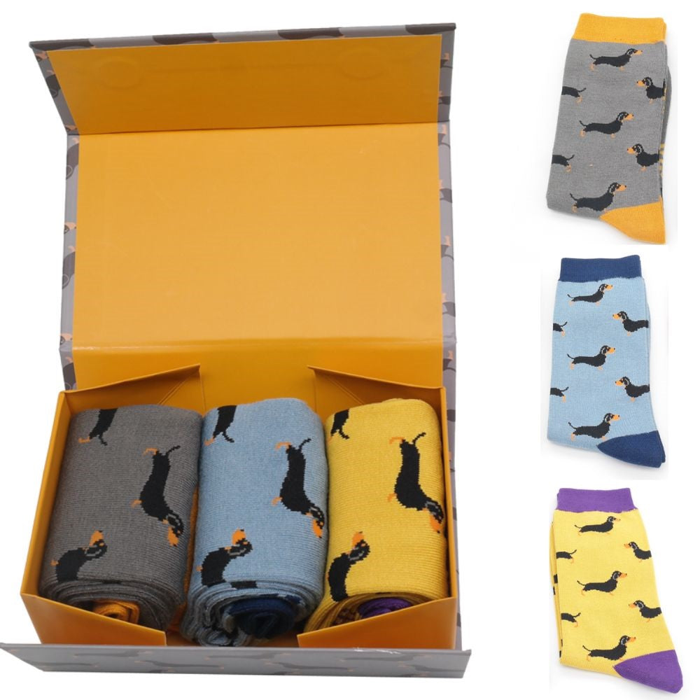 Mr Heron Little Sausage Dogs Socks Box