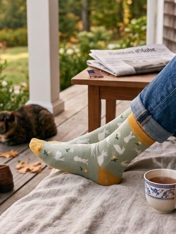 Women's Matchbox Socks Bunnies & Daisies product image