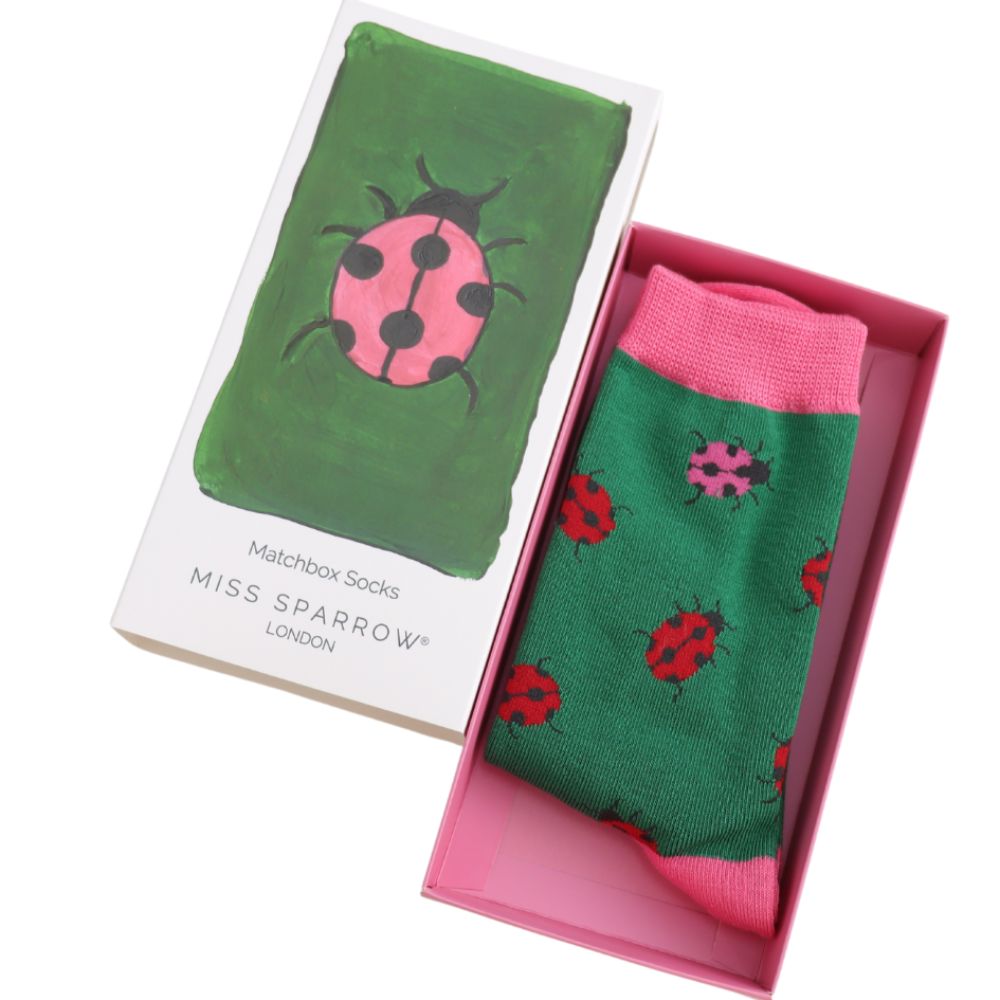 Women's Matchbox Socks Ladybug