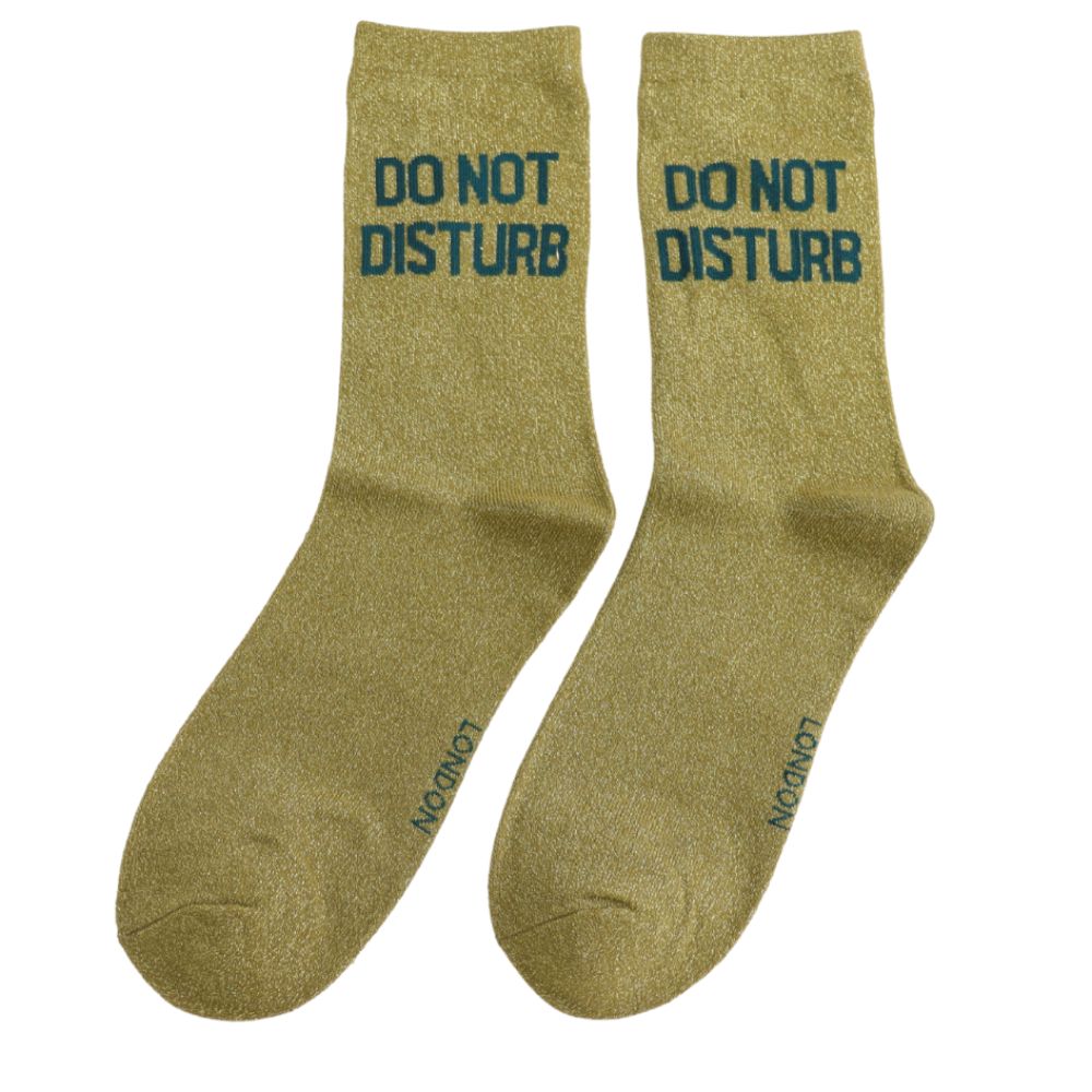 Glitter Statement Socks Do Not Disturb